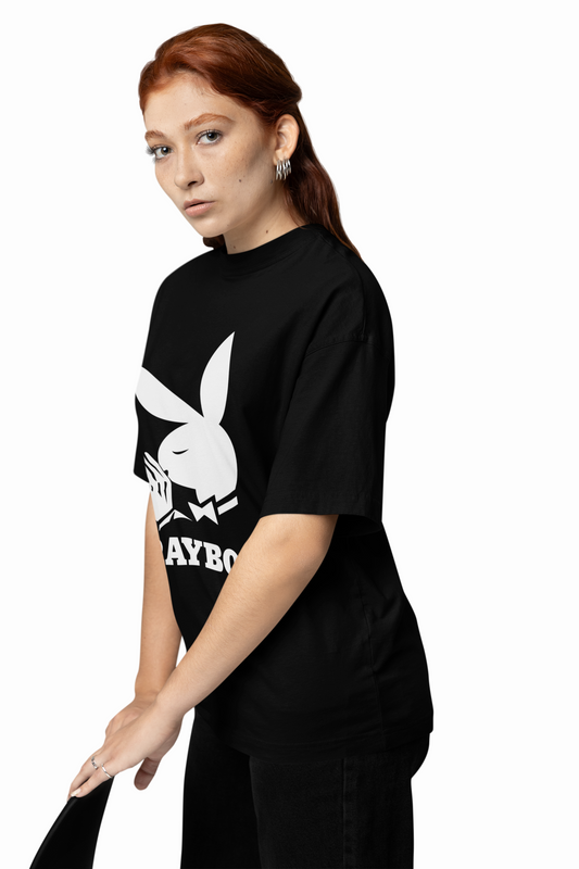 Playboy Heritage Black Oversized T-Shirt – Trendy Graphic Tee