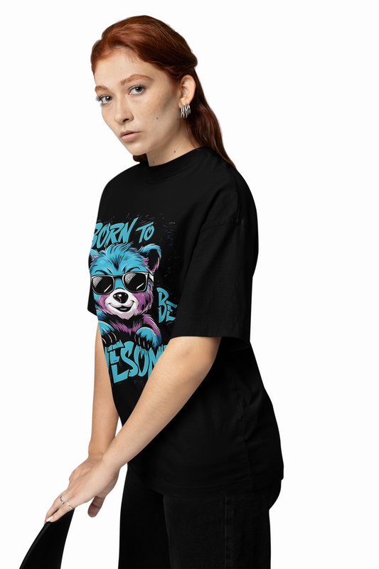 Born To Be Panda Oversized T-Shirt Playful Streetwear