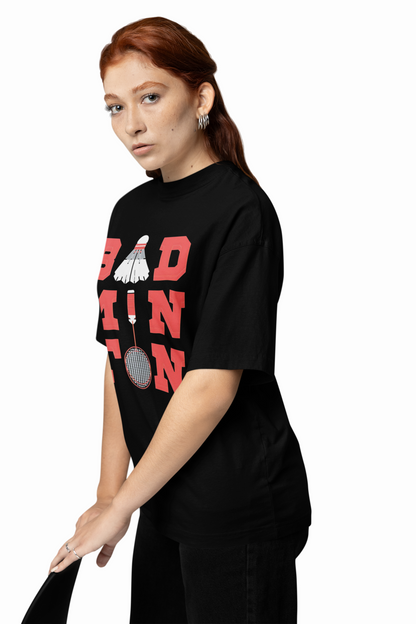 Badminton Graphic Oversized T-Shirt