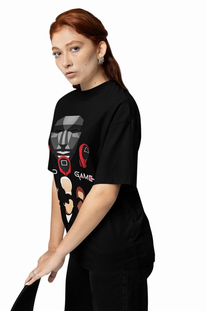 Squid Game Mask Oversized T-Shirt Bold Pop Culture Tees
