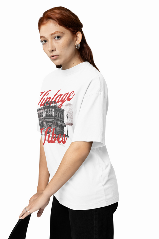Vintage 70's Bar Oversized T-Shirt for Retro Streetwear Style