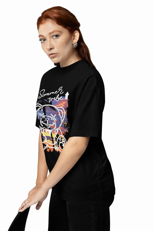 Summer Vibe Panda Oversized T-Shirt Streetwear Graphic Tee