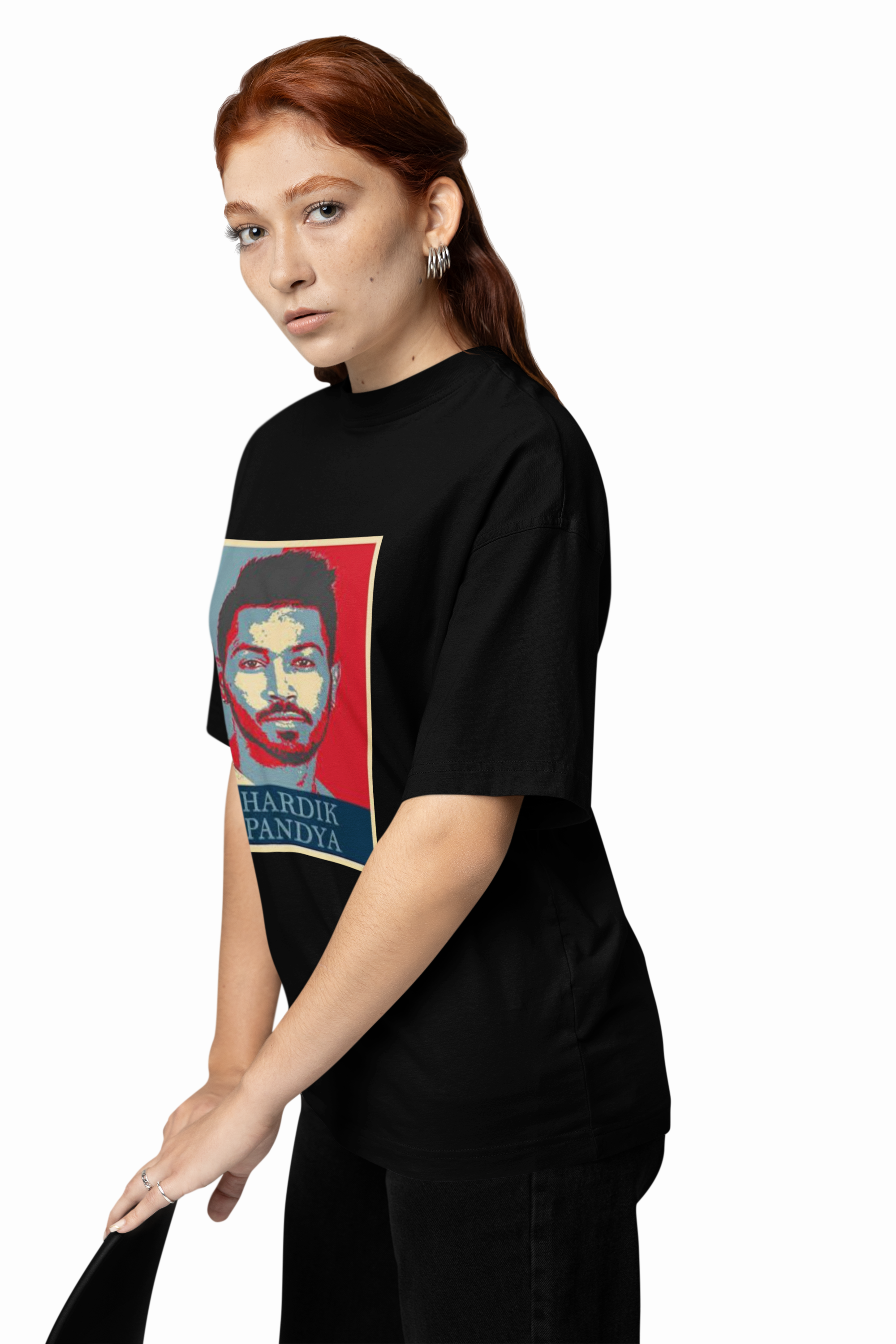 Pandya  Portrait Oversized T-Shirts