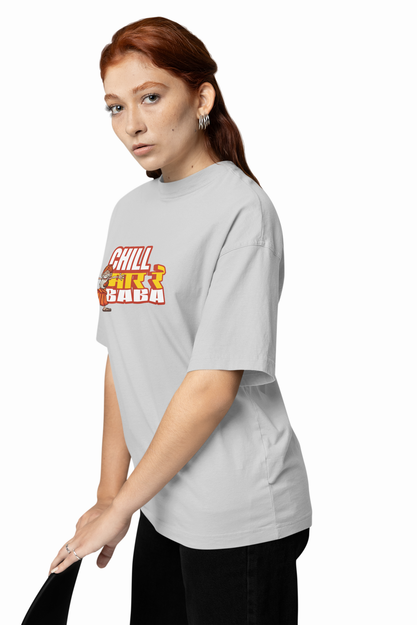 Chill Mar Re Baba Marathi Oversized T-Shirt Desi Style