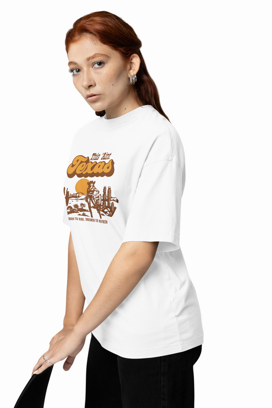 Texas Oversized T-Shirt Western Graphic Streetwear Tee Fits