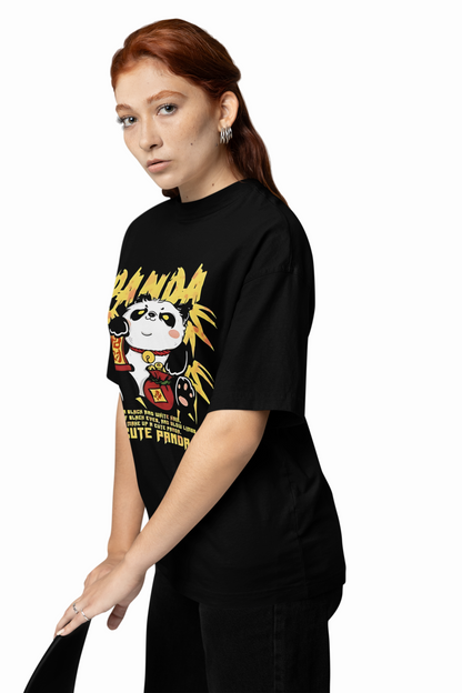 Cute Panda Oversized T-Shirt Playful Graphic Streetwear