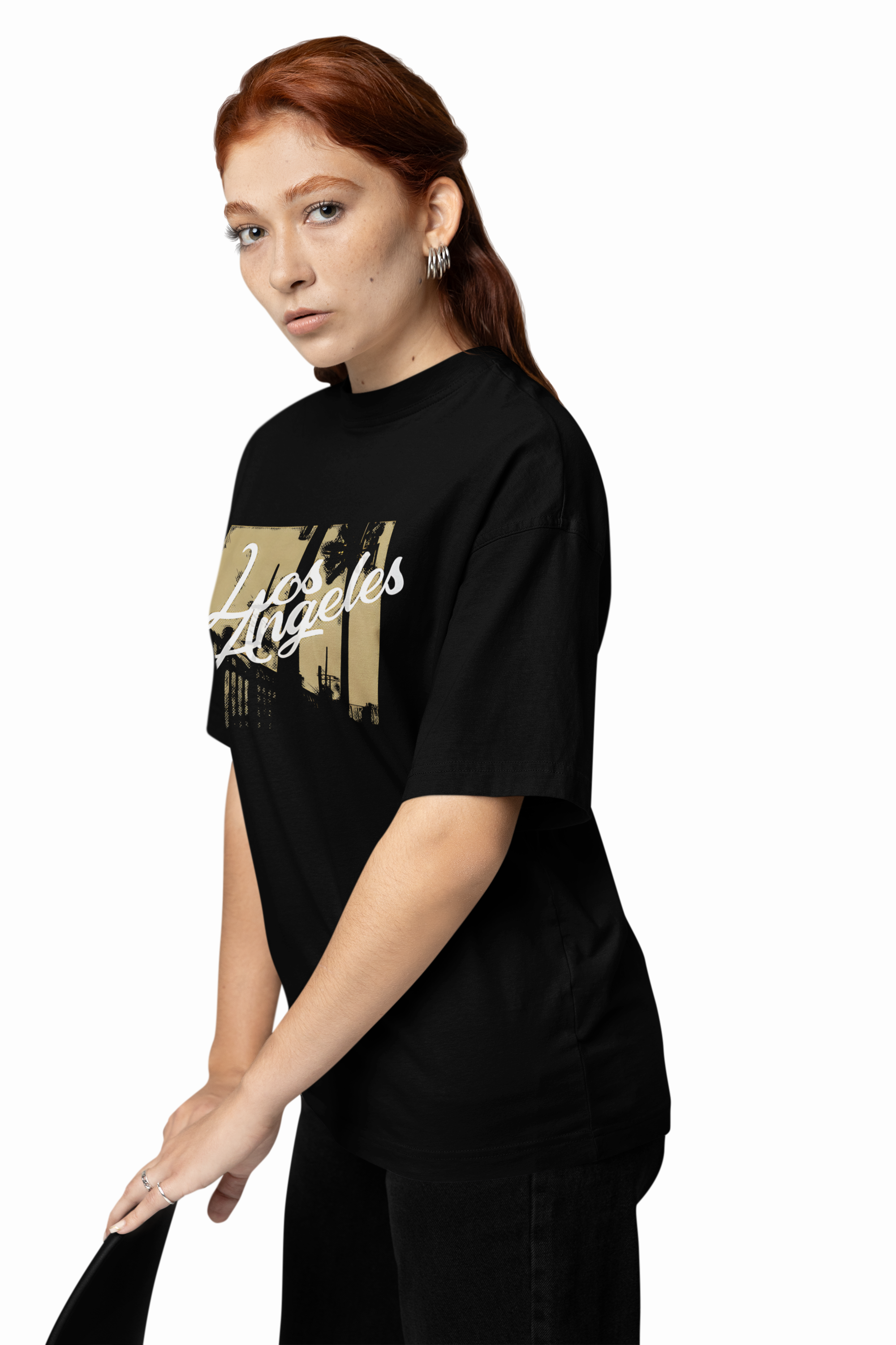 Los Angeles Black Oversized T-Shirts