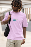 Waves Bring Renewal Half Sleeve Lavender Oversized T-Shirt for Men by Hello Swanky