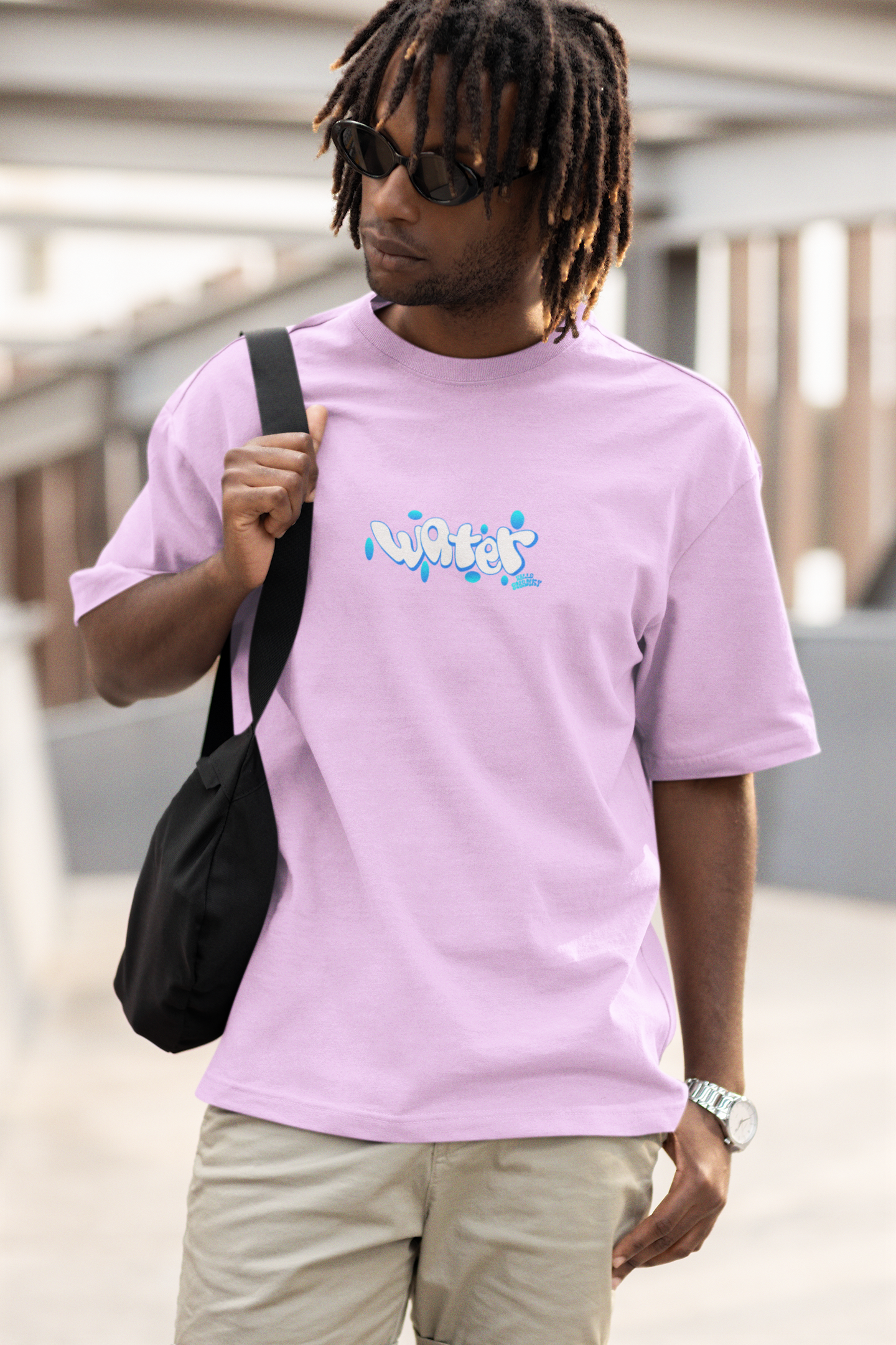 Feel the flow unisex lavender oversized t-shirt - s