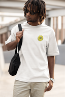 Love Earth Half Sleeve White Oversized T-Shirt for Men by Hello Swanky