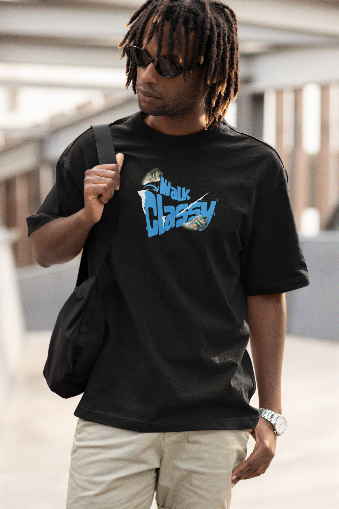 Classy Walk Unisex Black Oversized T-Shirt