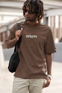 Ovality Half Sleeve Brown Oversized T-Shirt for Men by Hello Swanky