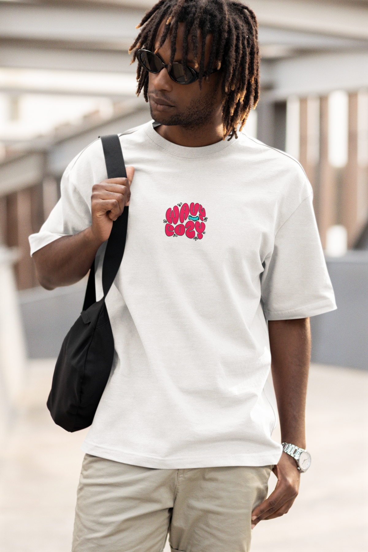 Cozy Wavy Unisex White Oversized T-Shirt