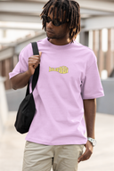 Human Being Half Sleeve Lavender Oversized T-Shirt for Men by Hello Swanky