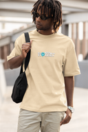 Enjoy Every Moment Half Sleeve Beige Oversized T-Shirt for Men by Hello Swanky