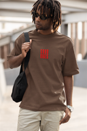 Good Vibes Half Sleeve Brown Oversized T-Shirt for Men by Hello Swanky