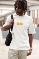 Stay Wild Half Sleeve White Oversized T-Shirt for Men by Hello Swanky