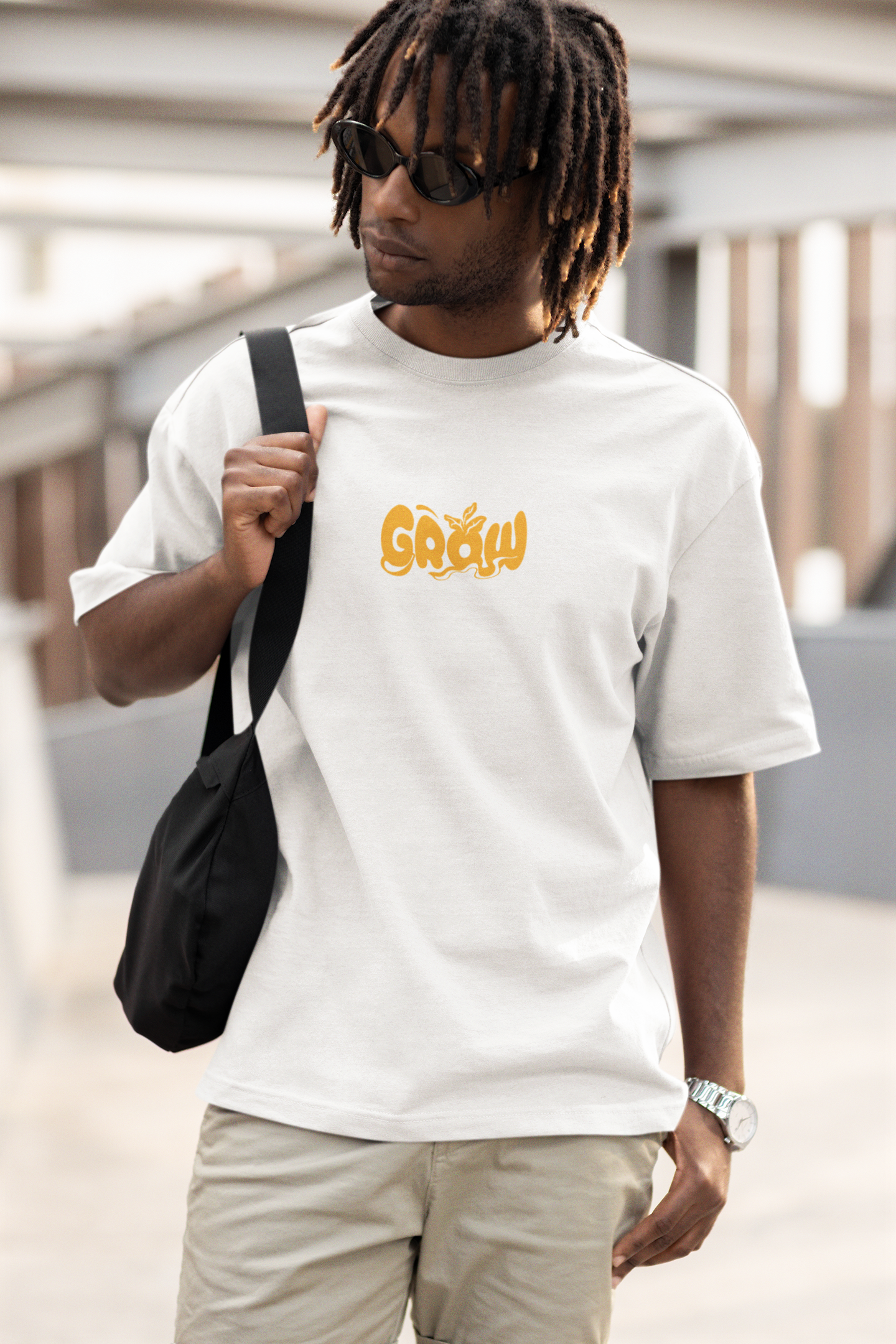 Stay Wild Fish Graphic White Unisex Oversized T-Shirt Daily Tee