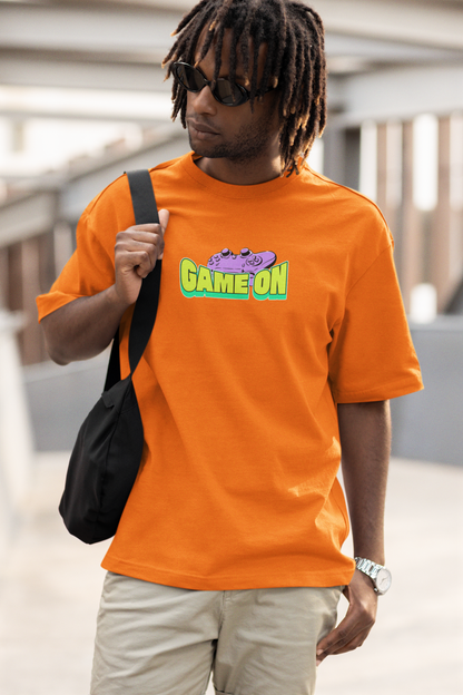 Game On Unisex Orange Oversized T-Shirt