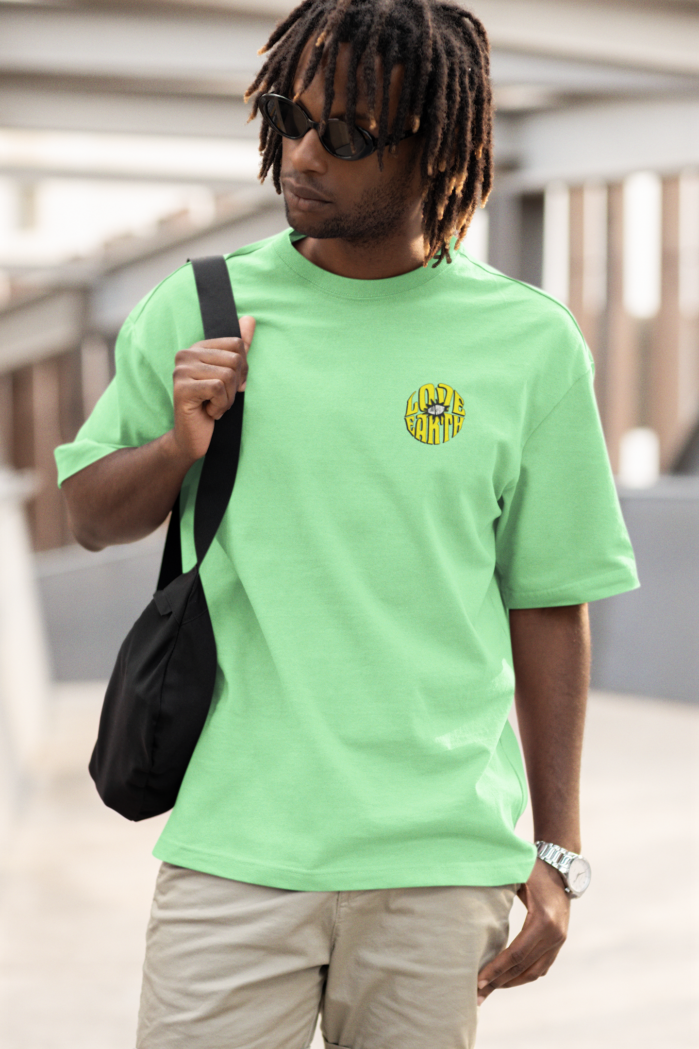 Love earth unisex saga green oversized t-shirt - s