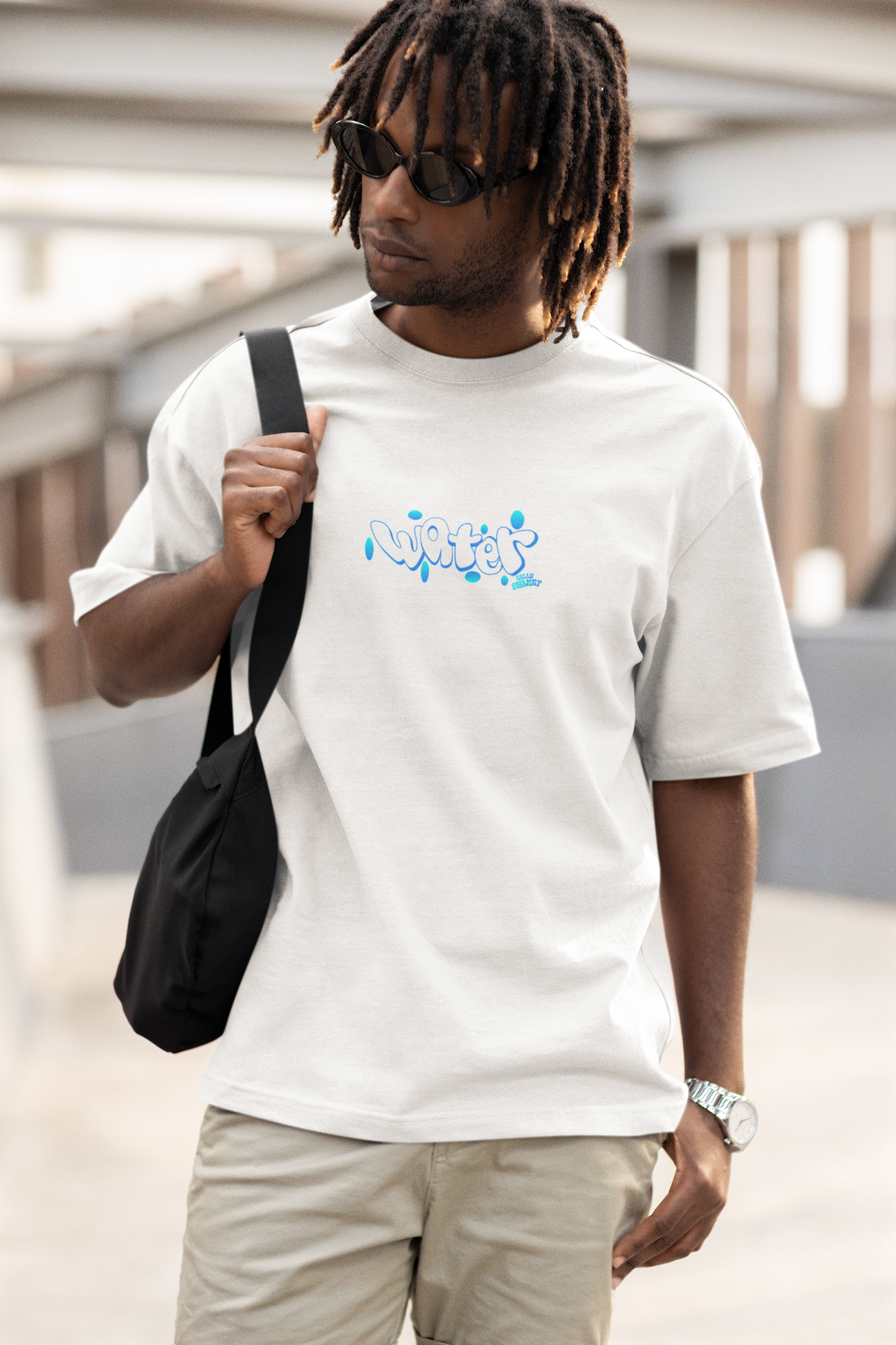 Feel The Flow Unisex White Oversized T-Shirt