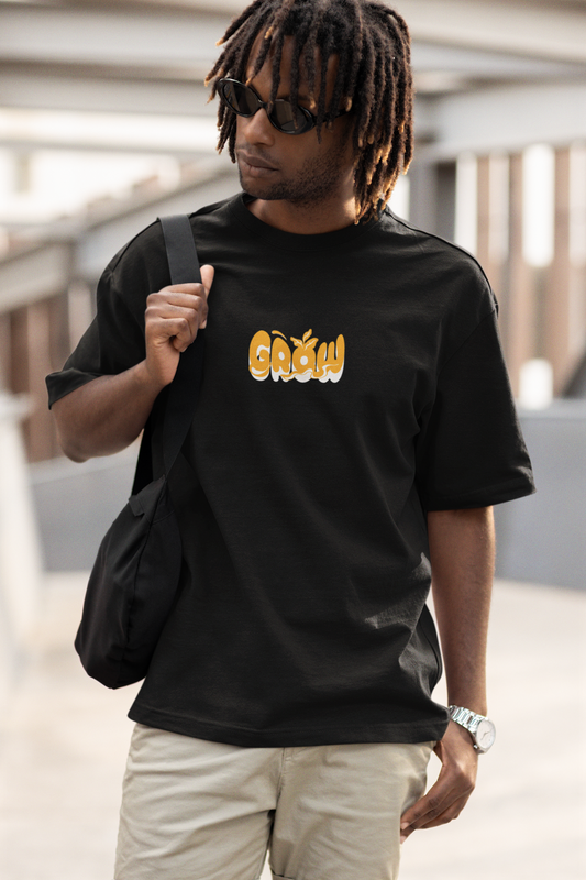 Stay Wild Fish Graphic Black Unisex Oversized T-Shirt Online Today