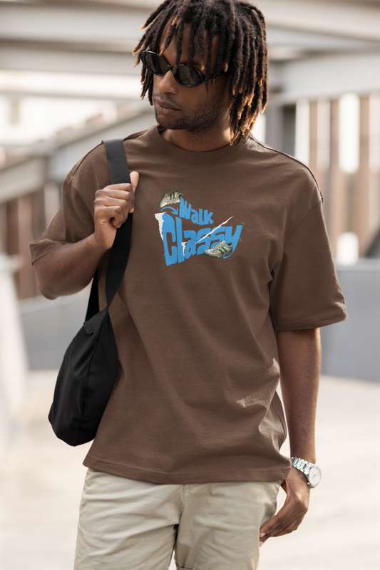 Classy Walk Unisex Brown Oversized T-Shirt Stylish Comfort Fit