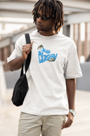 Classy Walk Half Sleeve White Oversized T-Shirt for Men by Hello Swanky