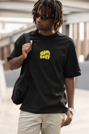 Cozy Wavy Half Sleeve Black Oversized T-Shirt for Men by Hello Swanky