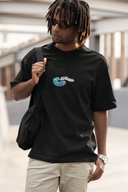 Waves Bring Renewal Half Sleeve Black Oversized T-Shirt for Men by Hello Swanky