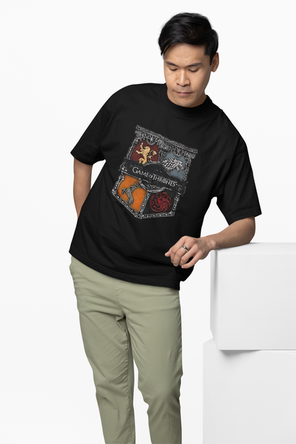 Seven Kingdoms Oversized T-Shirts Graphic Streetwear Tee