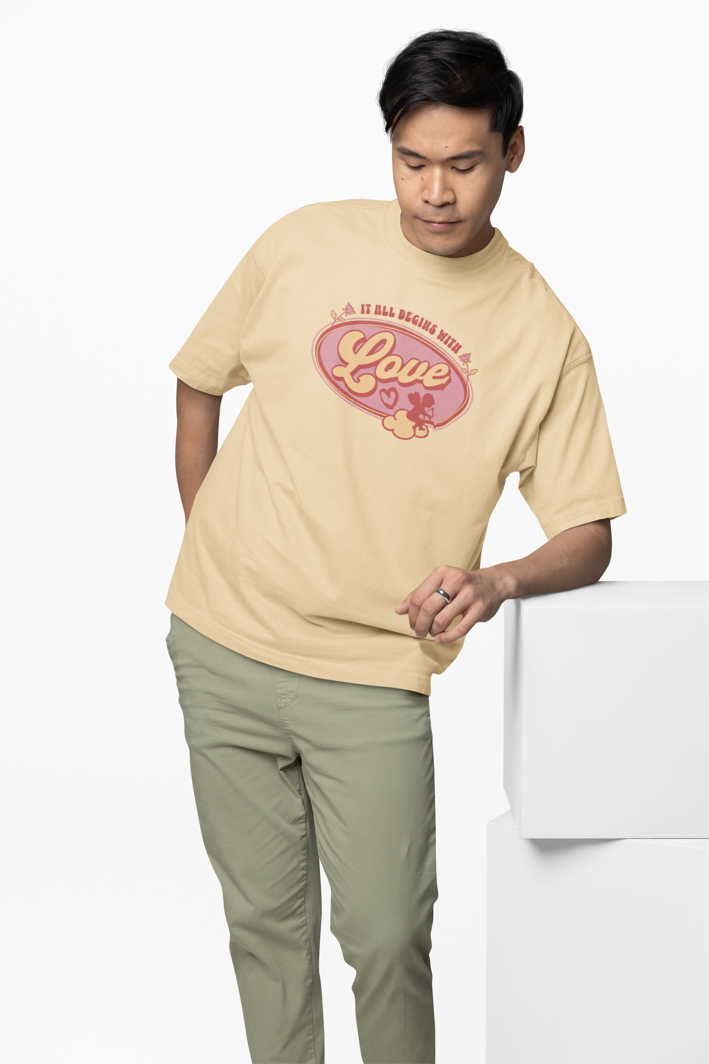 It’s All Begin With Love Oversized T-Shirt Minimal Statement