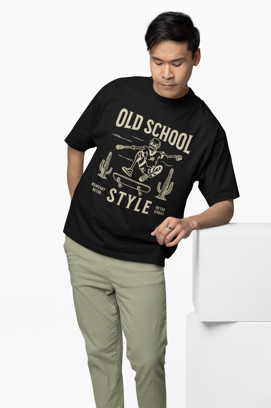 Reinvent Retro Oversized T-Shirt Vintage Graphic Streetwear