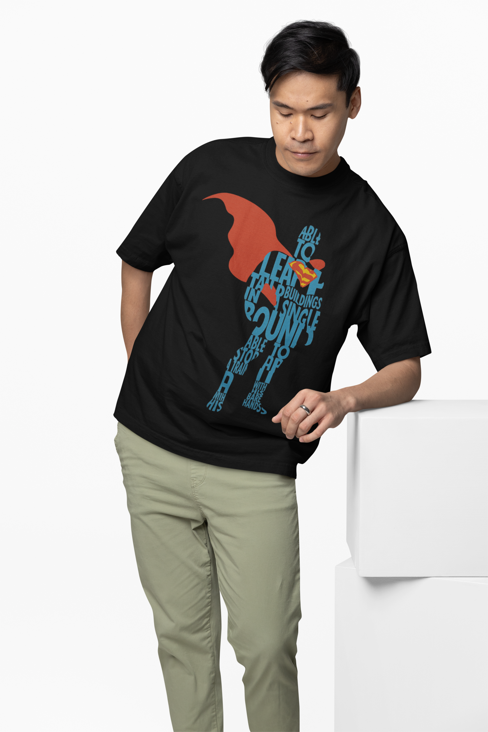 Superman Print Oversized T-Shirt