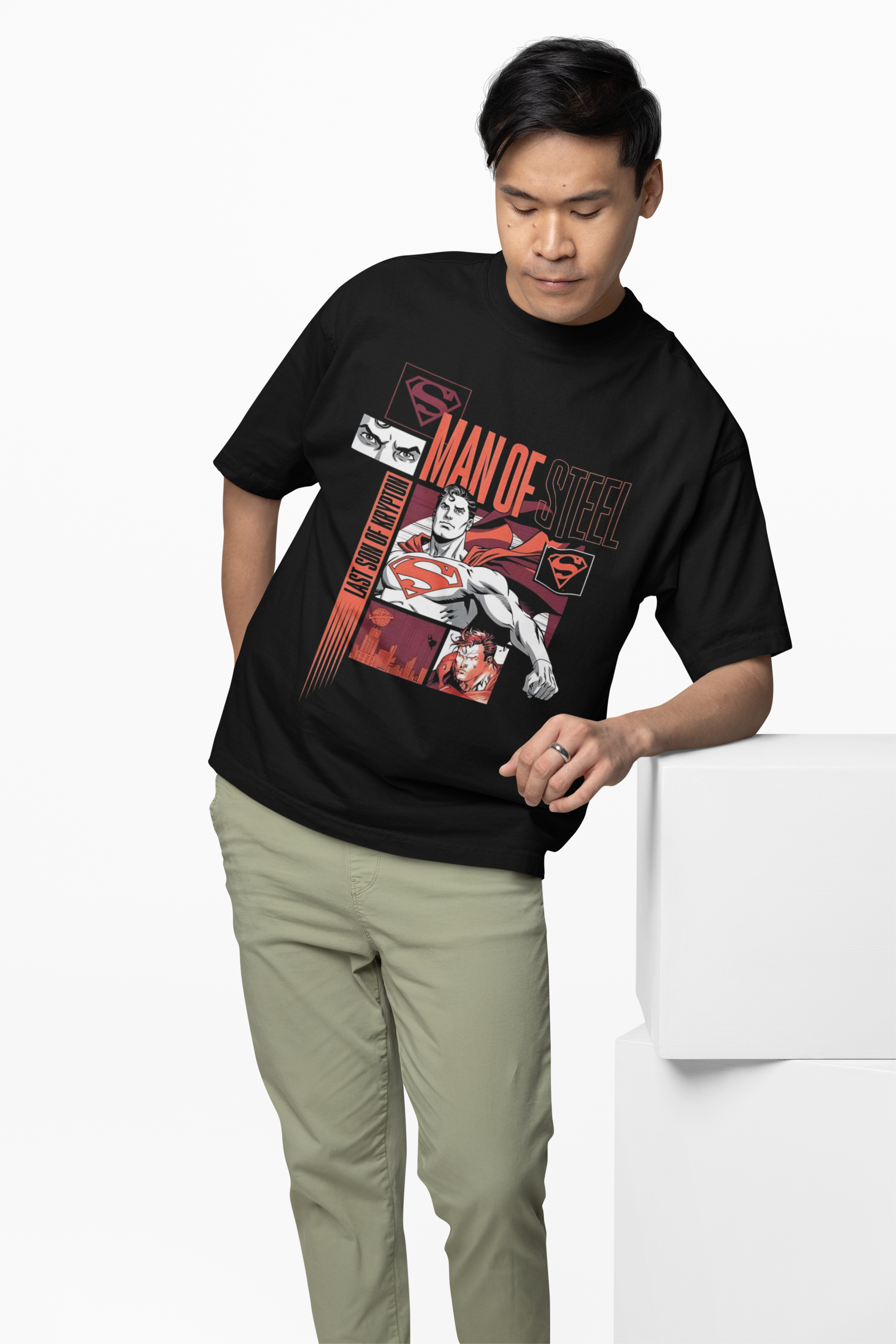 Superman Vintage Print Oversized T-Shirt