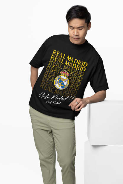 Real Madrid Oversized T-Shirt Printed Streetwear Style