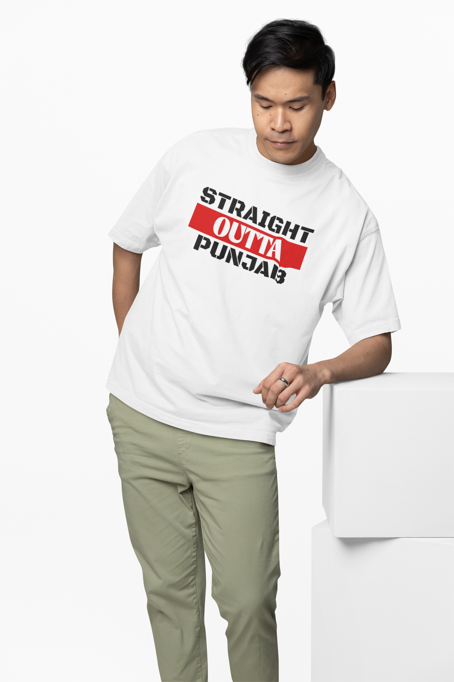 Straight Outta Punjab Oversized T-Shirt Desi Streetwear Tee
