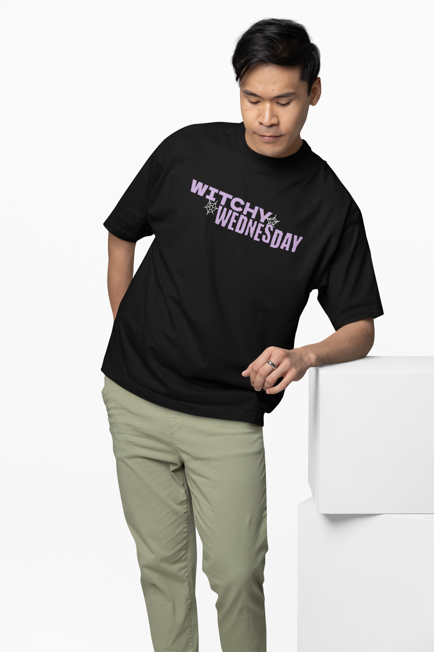 Witchy Wednesday Black Oversized T-Shirt for Casual Fashion