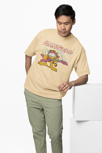 Glitter Garfield Oversized T-Shirts Fun Retro Streetwear