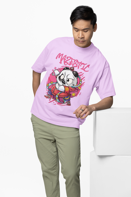 Mazestick Panda Oversized T-Shirt – Trendy Graphic Streetwear