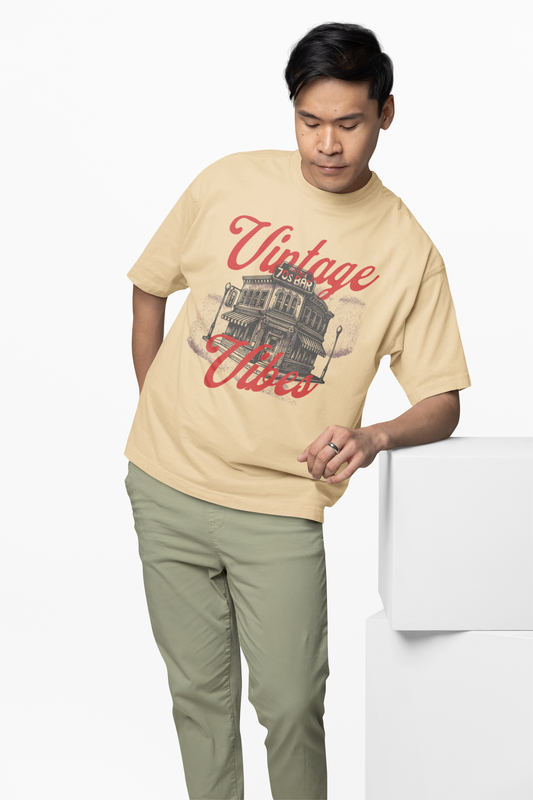Vintage 70's Bar Oversized T-Shirt for Retro Streetwear Style