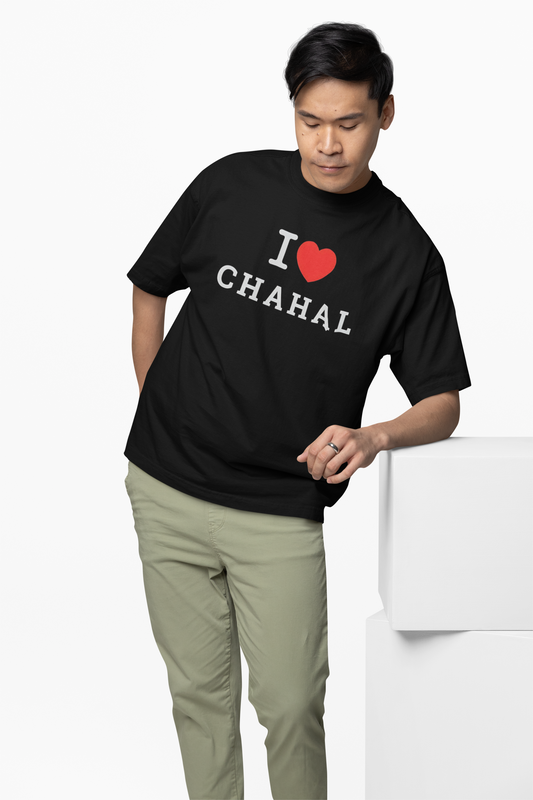 I Love Chahal Oversized T-Shirt