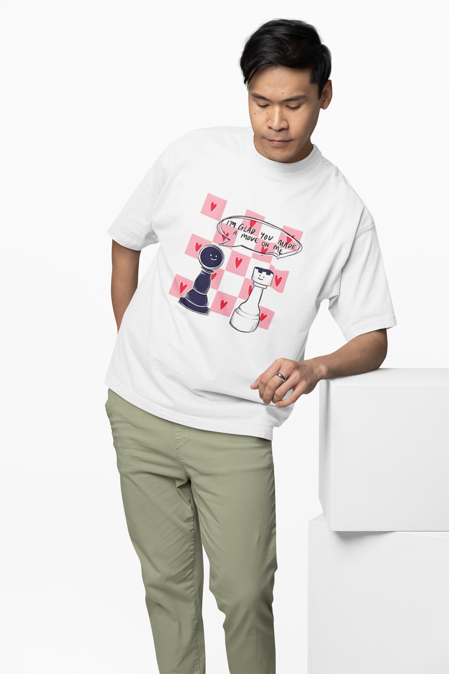 Chess Graphic Oversized T-Shirt Trendy Streetwear Style