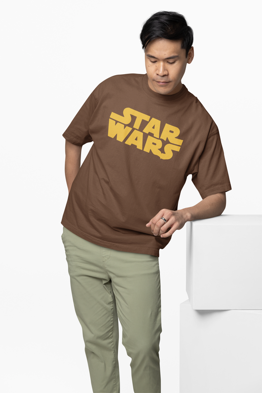 Star Wars Text Oversized T-Shirts Bold Galactic Streetwear Tee