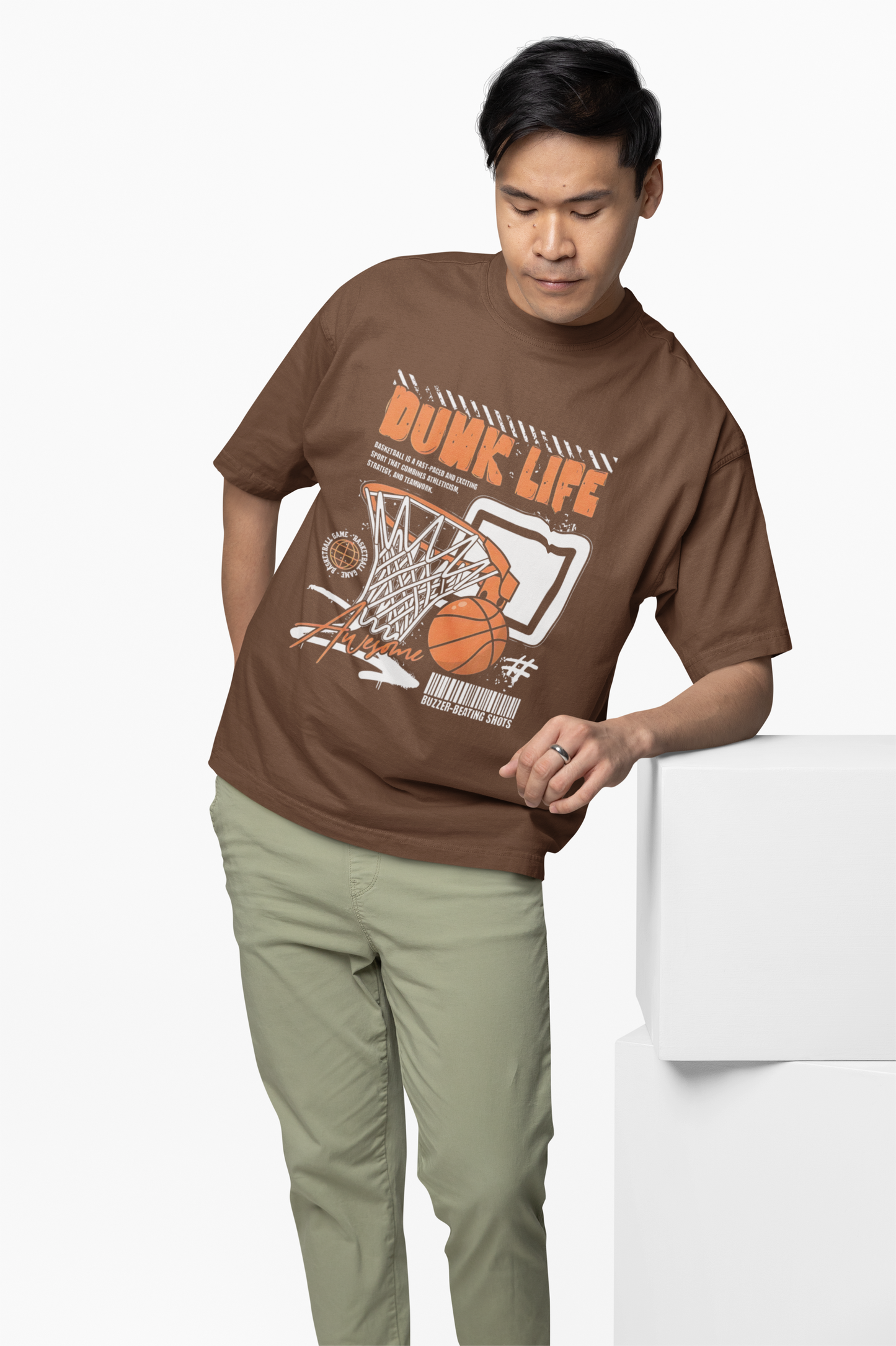 Dunk Life Oversized T-Shirt Basketball Streetwear T-Shirt