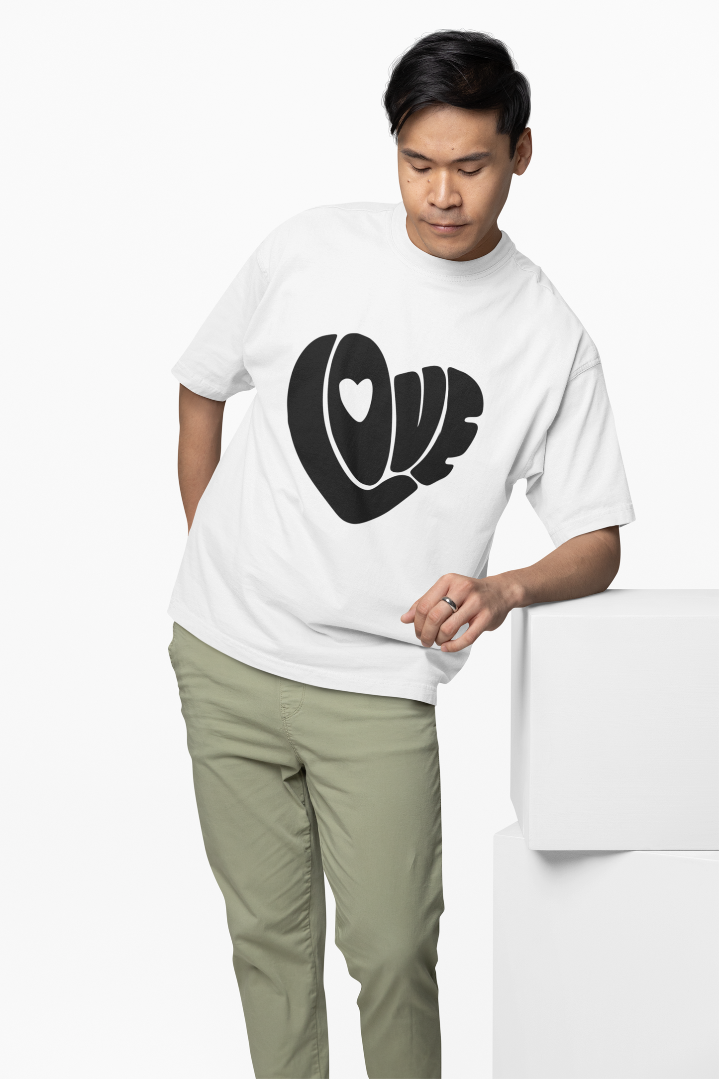 Power Of Love Oversized T-Shirt for Romantic Streetwear Style