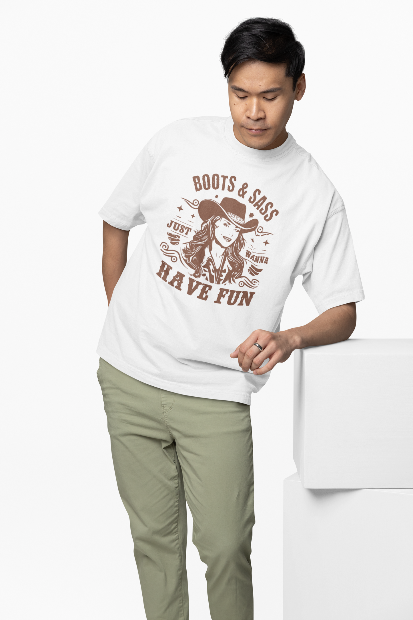 Boots & Saas Oversized T-Shirt Western Sassy Streetwear
