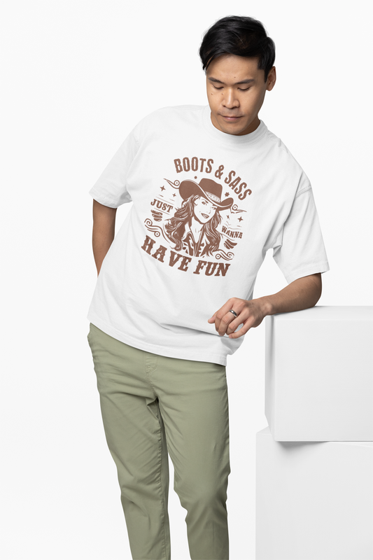 Boots & Saas Oversized T-Shirt Western Sassy Streetwear