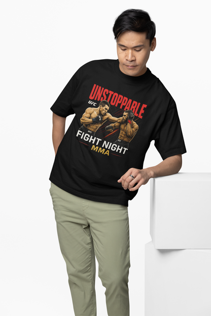 UFC Unstoppable Fight Oversized T-Shirt for Gym Fan Style Tee