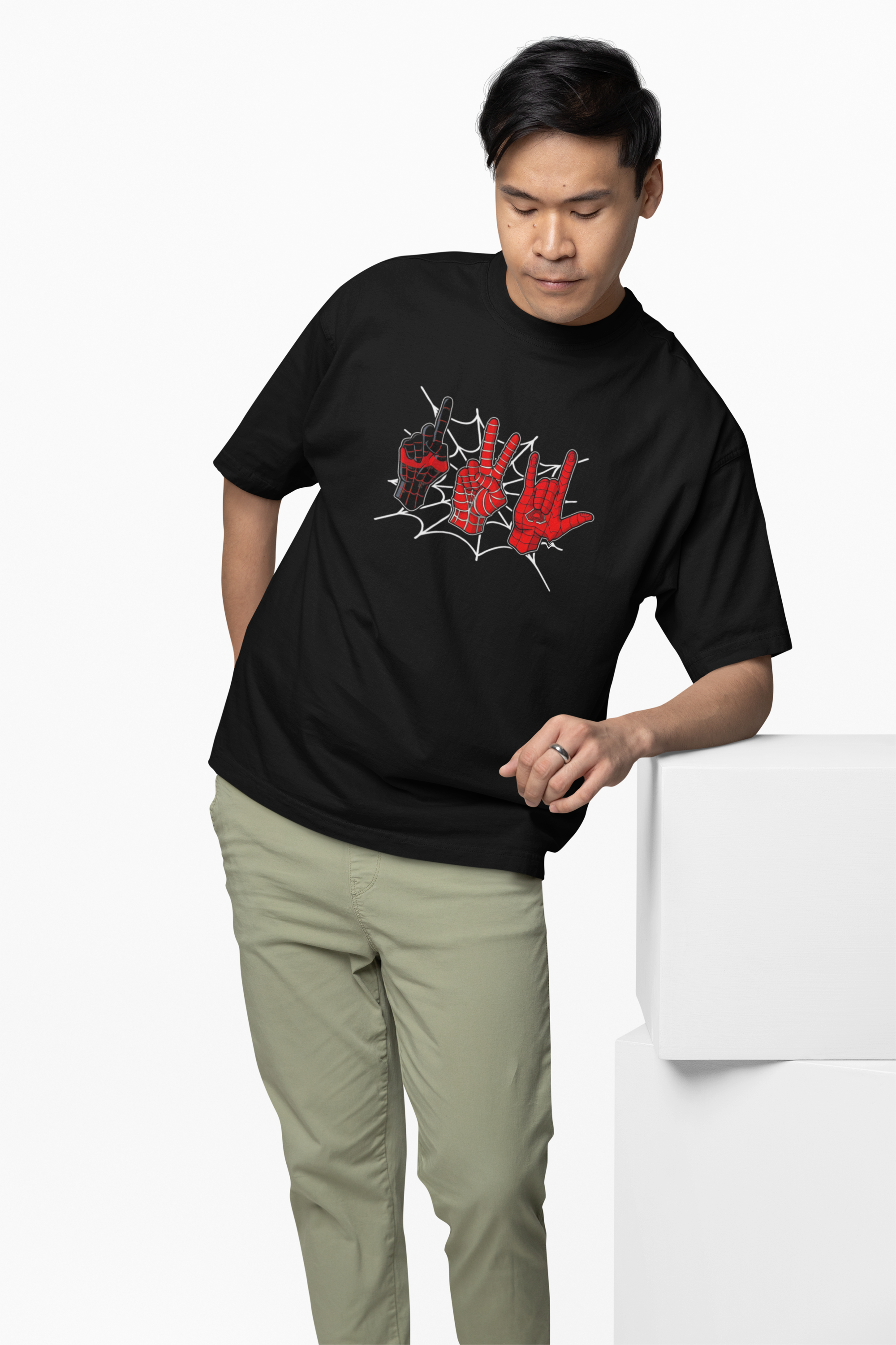 Spider Signal Gesture Oversized T-Shirt